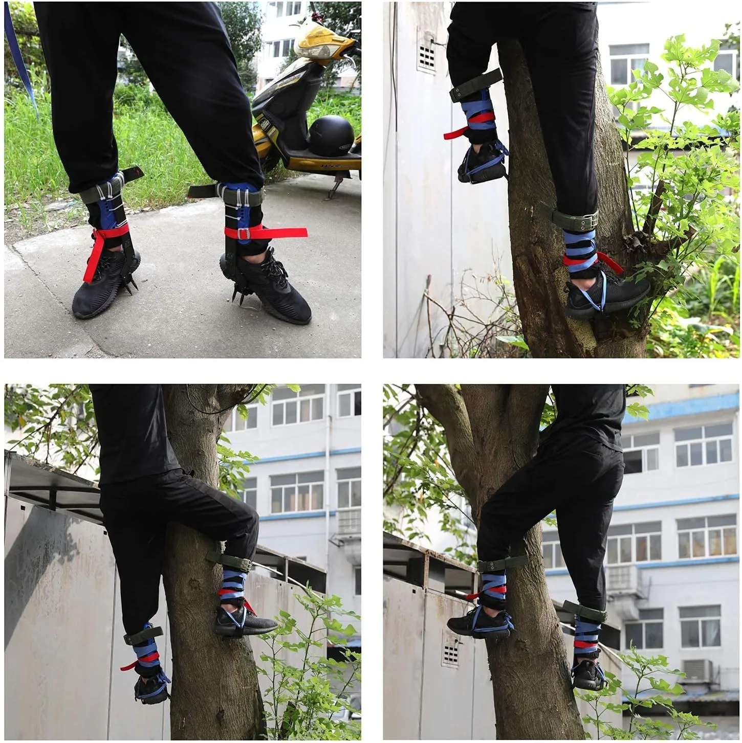 HTTMT- Upgraded Tree/Pole Climber Climbing Spike Kit, Safety Adjustable Belt Lanyard Rope Rescue Belt With 2 Sturdy Gears,Life Adventure,Picking Fruit,Hunting Observation [P/N: ET-OUTDOOR002-A-RAW]