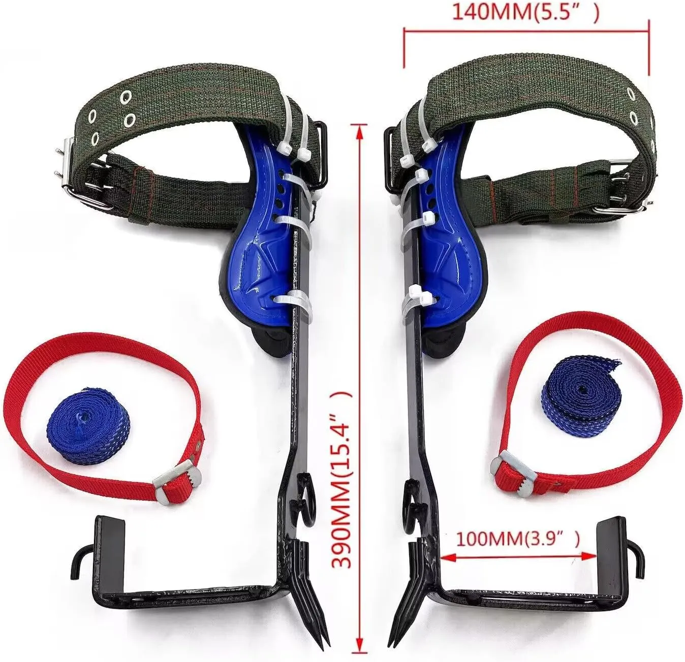 HTTMT- Upgraded Tree/Pole Climber Climbing Spike Kit, Safety Adjustable Belt Lanyard Rope Rescue Belt With 2 Sturdy Gears,Life Adventure,Picking Fruit,Hunting Observation [P/N: ET-OUTDOOR002-A-RAW]