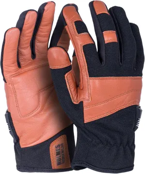 Hybrid Leather Performance Gloves, Water-Treated Goatskin Palm, Touchscreen-Compatible