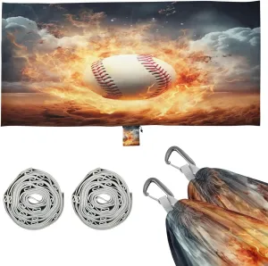 Ice Fire Baseball Camping Hammock, Single Portable Hammocks with Tree Straps & Attached Carry Bag, 330Lbs Capacity Perfect for Outside Indoor Hiking Beach Backpack Travel