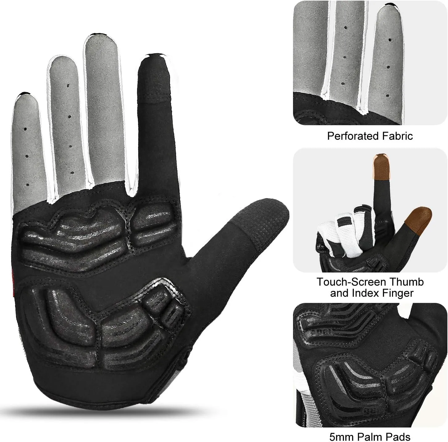 INBIKE 5mm Gel Padded Mens Cycling Gloves Breathable & Wear Resistant
