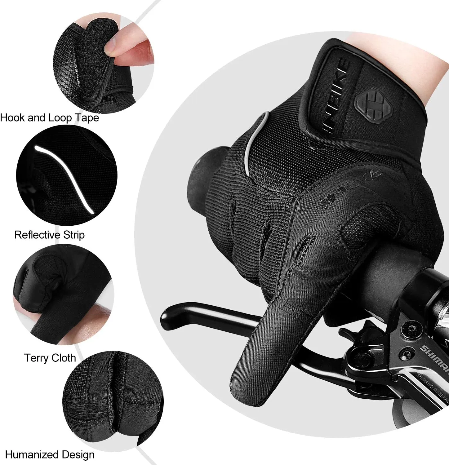 INBIKE 5mm Gel Padded Mens Cycling Gloves Breathable & Wear Resistant