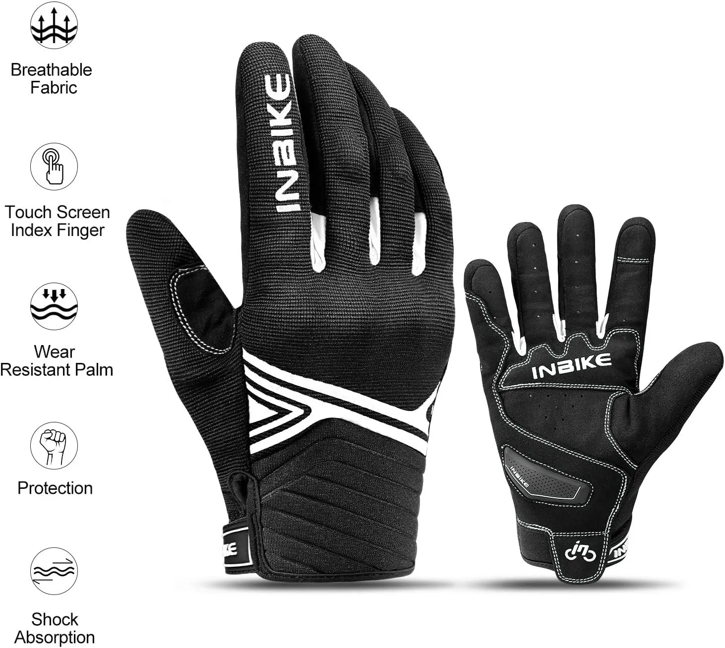INBIKE Breathable Mesh Motorcycle Gloves Touchscreen with TPR Palm Pad Hard Knuckles