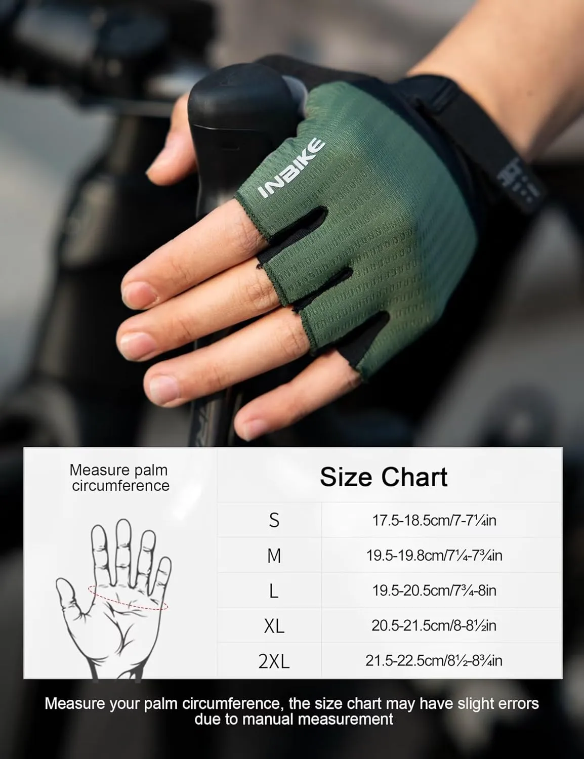 INBIKE Cycling Gloves for Men Women, Shock-Absorbing Memory Gel Padded Road Bike Gloves, Bicycle Breathable Half Finger Touchscreen Reflective Biking Gloves