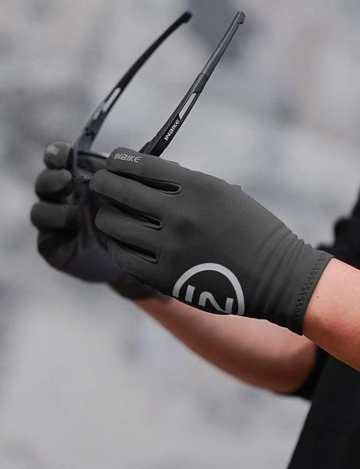 INBIKE Cycling Gloves Men Women Thin Fleece Touchscreen Padded Bike Gloves for Running Driving Biking Hiking