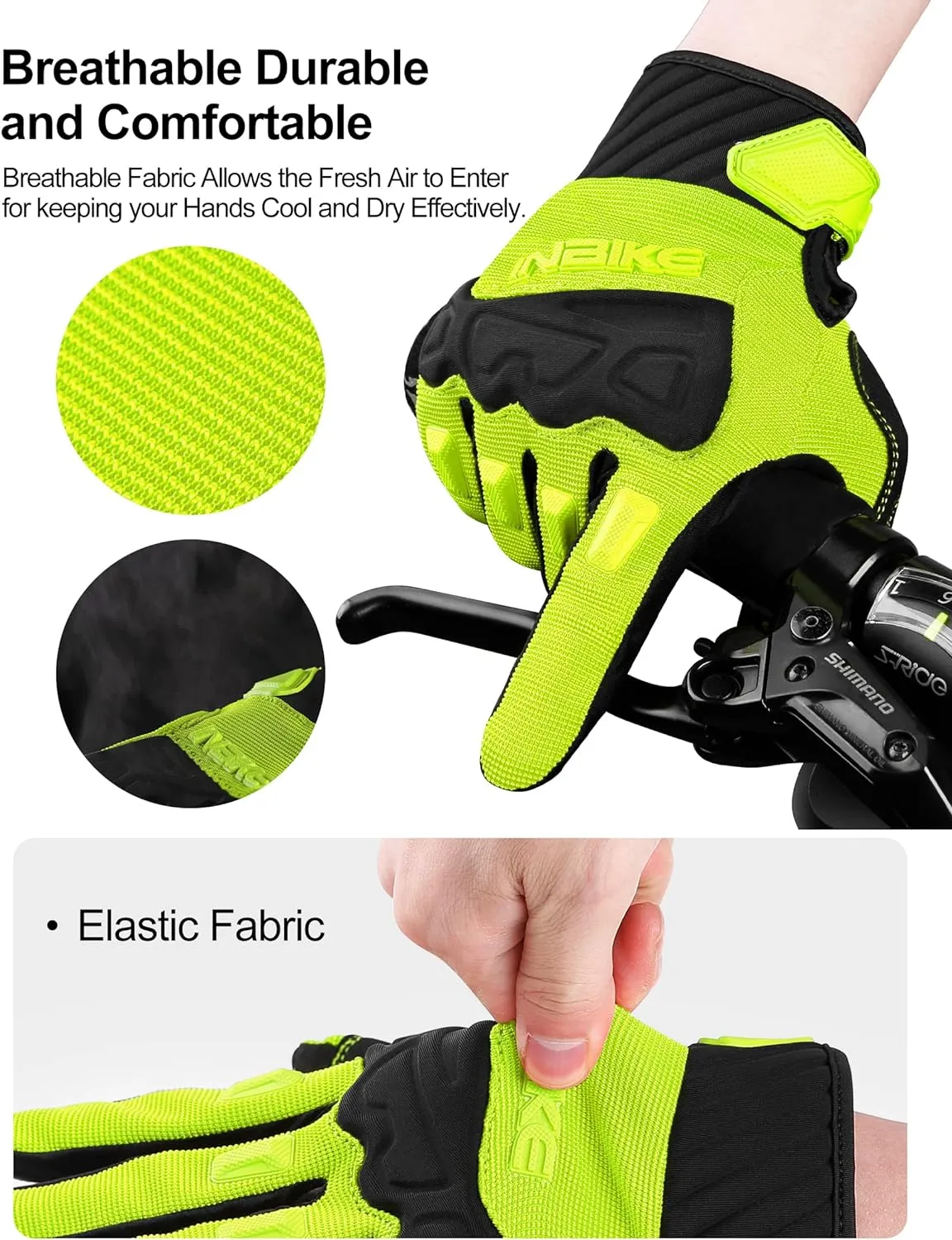 INBIKE Mountain Bike Gloves for Men Knuckle Guard Padded Men's Cycling Gloves Breathable for MTB Motocross Racing Dirtbike