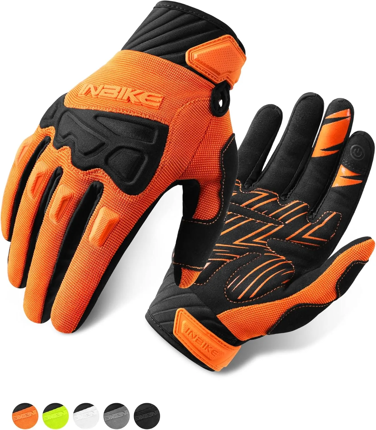 INBIKE Mountain Bike Gloves for Men Knuckle Guard Padded Men's Cycling Gloves Breathable for MTB Motocross Racing Dirtbike