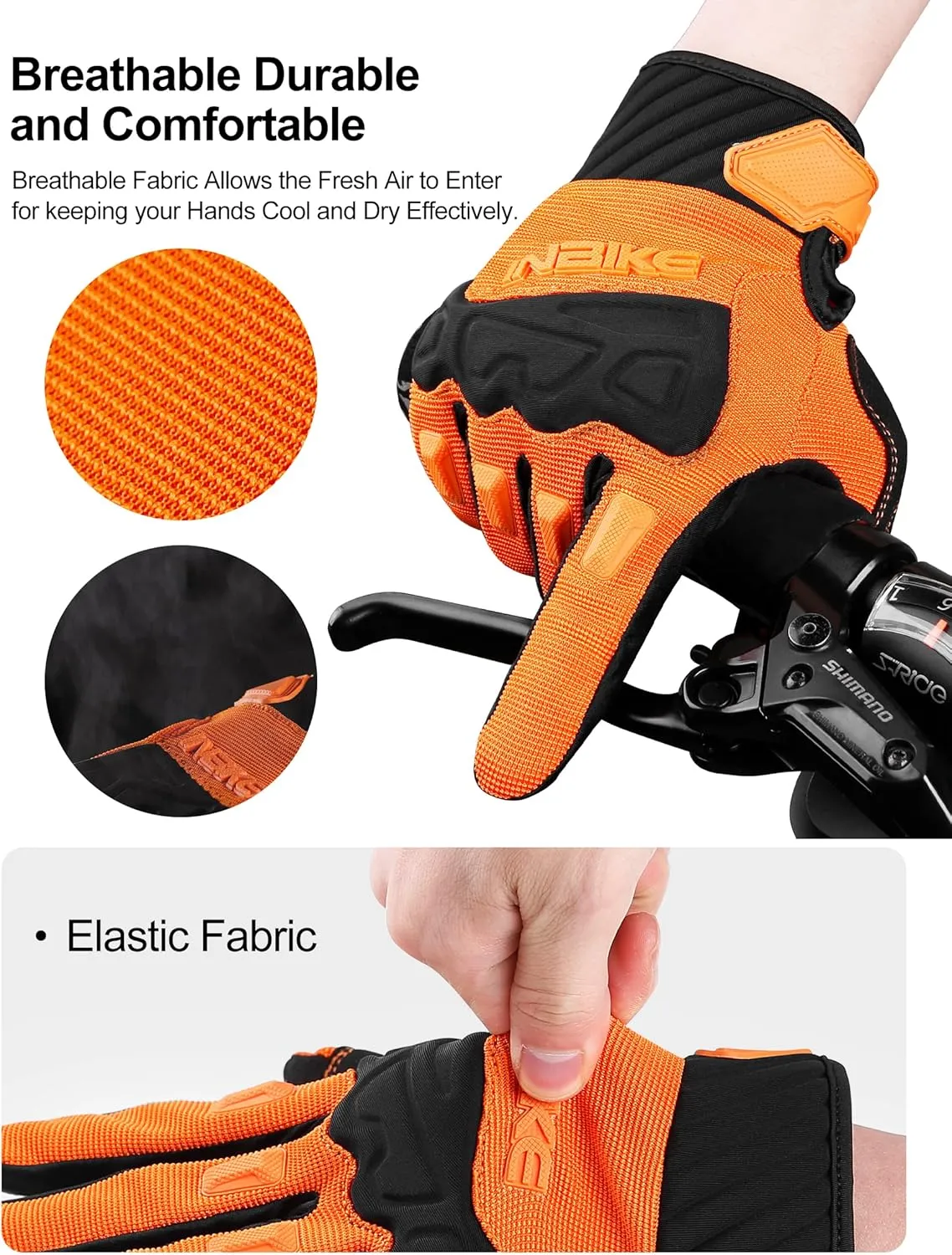 INBIKE Mountain Bike Gloves for Men Knuckle Guard Padded Men's Cycling Gloves Breathable for MTB Motocross Racing Dirtbike