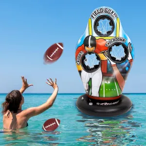 Inflatable Football Target Floats for Fun Swimming Pool Inflatable Water Games Summer Sport for Beach Yard Outdoor Indoor Family Party Birthday Gift