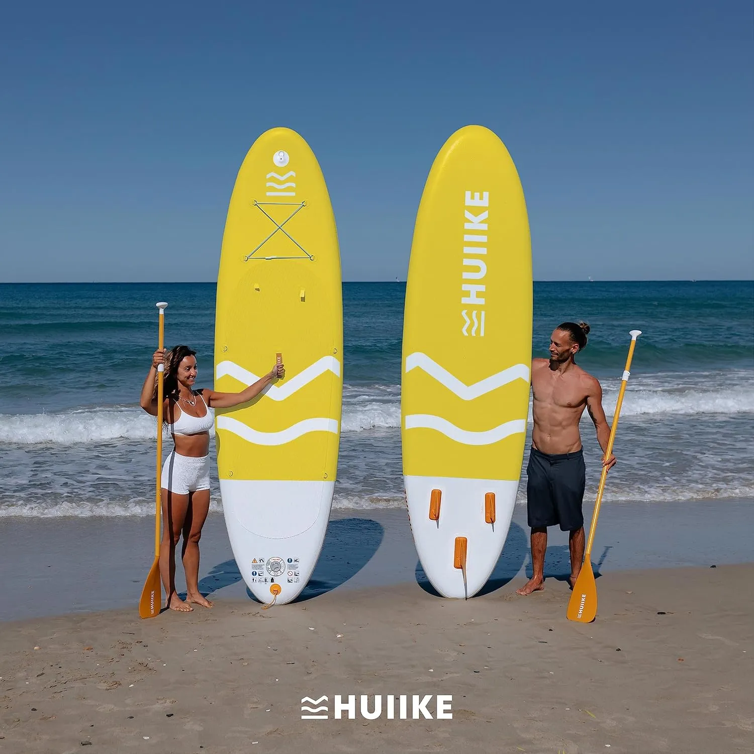 Inflatable Paddle Board with Premium Accessories - HUIIKE | Inflatable Paddle Boards for Adults with Kayak Seat and 2-in-1 Oar | Stand Up Paddleboard Great Stability Resistance | Stand-up Paddleboards