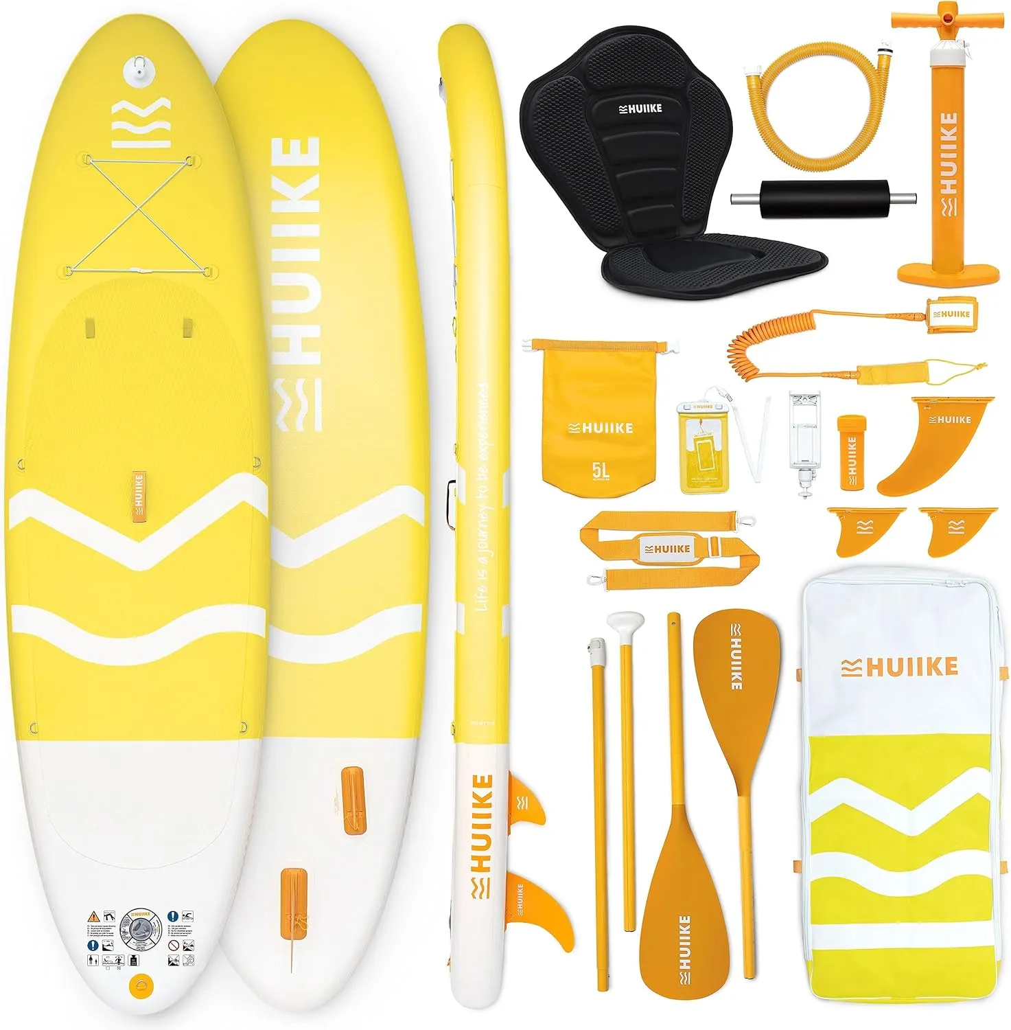Inflatable Paddle Board with Premium Accessories - HUIIKE | Inflatable Paddle Boards for Adults with Kayak Seat and 2-in-1 Oar | Stand Up Paddleboard Great Stability Resistance | Stand-up Paddleboards