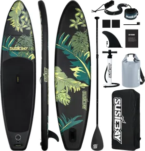 Inflatable Stand Up Paddle Board, 11ft Paddle Board for Adults & Youth, Durable SUP Accessories with Non-Slip Deck, Dual Hand Pump,10L Dry Bag,108L Backpack