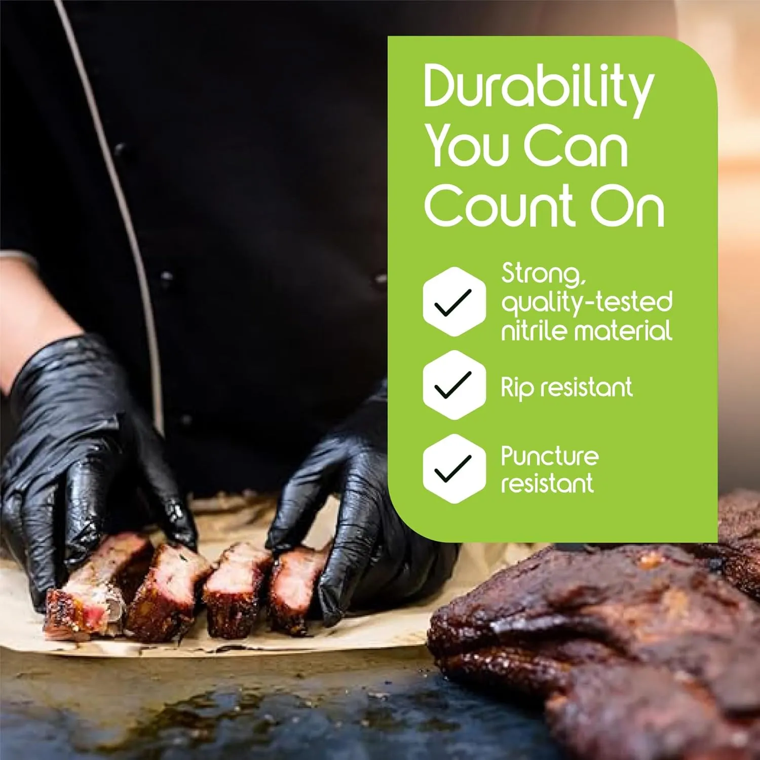 Inspire Black Nitrile Gloves | THE ORIGINAL Quality Black Gloves Disposable Latex Free | 4.5 Gloves Cooking Gloves