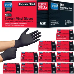 Inspire Black Nitrile Gloves | THE ORIGINAL Quality Black Gloves Disposable Latex Free | 4.5 Gloves Cooking Gloves