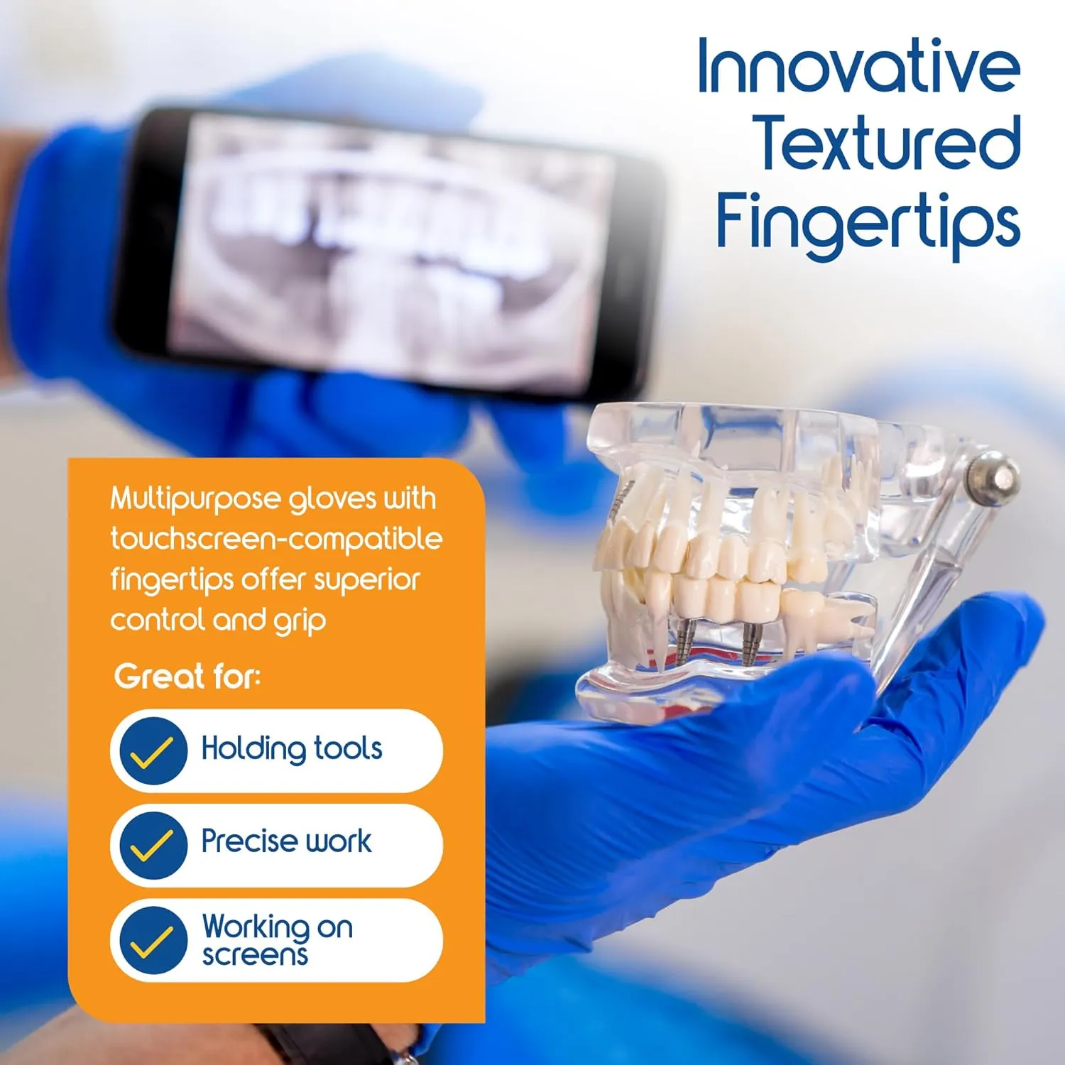 Inspire Nitrile Gloves Medical Examination | The Original Quality Stretch Cobalt Blue | 4.5 Grade Disposable Latex Free Case of 1000 (Size Small)