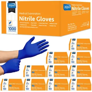 Inspire Nitrile Gloves Medical Examination | The Original Quality Stretch Cobalt Blue | 4.5 Grade Disposable Latex Free Case of 1000 (Size Small)