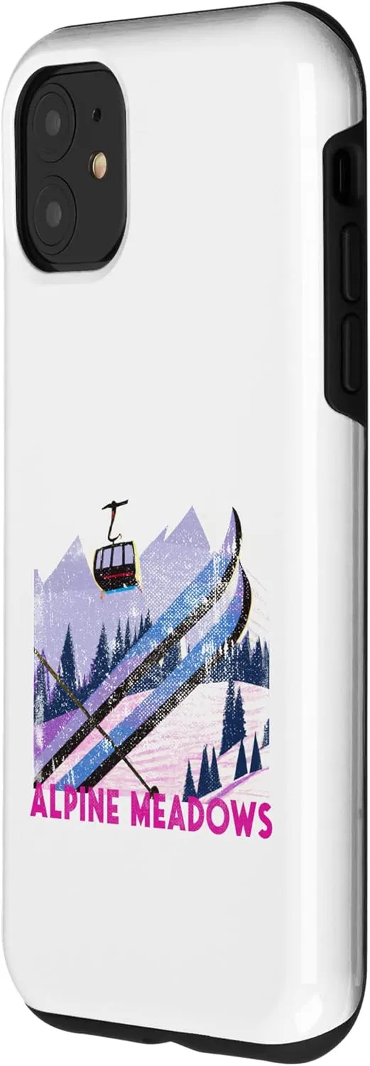 iPhone 11 Alpine Meadows Ski - Vintage Style Alpine Meadows Skiing Case