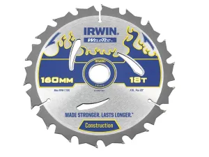 IRWIN Weldtec Circular Saw Blade 160 X 20Mm X 18T Atb