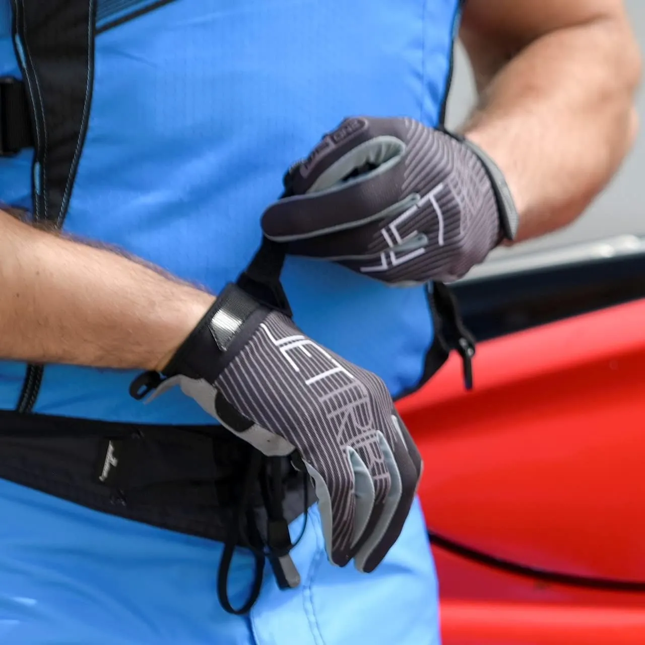Jettribe Jet Ski PWC Gloves GP-30 Series - Breathable Full Finger Gloves for Men, Women, and Youth - Enhanced Grip and Comfort for Ultimate Watercraft Riding Experience