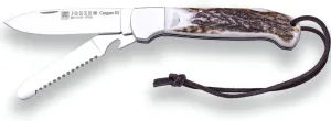 Joker Multifunction Pocket Knife Canguro III NC136, MOVA Stainless Steel Blade 3.14 inches   Blade with Saw, stag Horn Handle, Fishing Tool, Hunting, Camping and Hiking