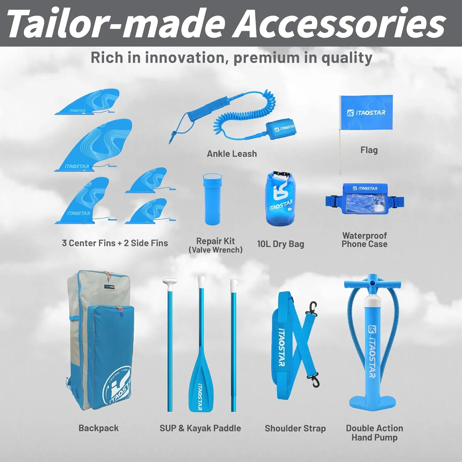 Journey 11'6" / 11'×34" / 11'×35" Extra Wide Paddle Board, One-Stop Premium SUP Board Accessories, Tailored Fins, Stable Inflatable Stand Up Paddle Boards for Youth/Adults of All Skill Levels