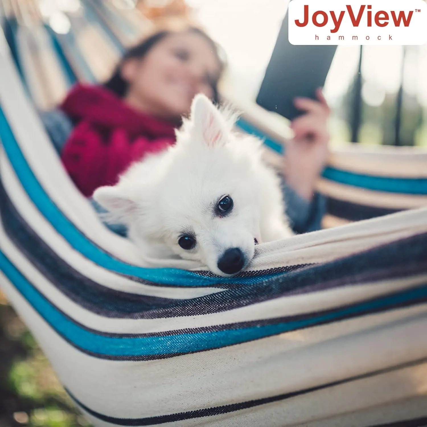 JoyView Brazilian Hammock for Single Person - 78.8x39.4” Portable Cotton Hammock with Hanging Ropes & Carry Bag Large for Patio 300LBS Capacity Perfect for Outdoor/Indoor - Natural White
