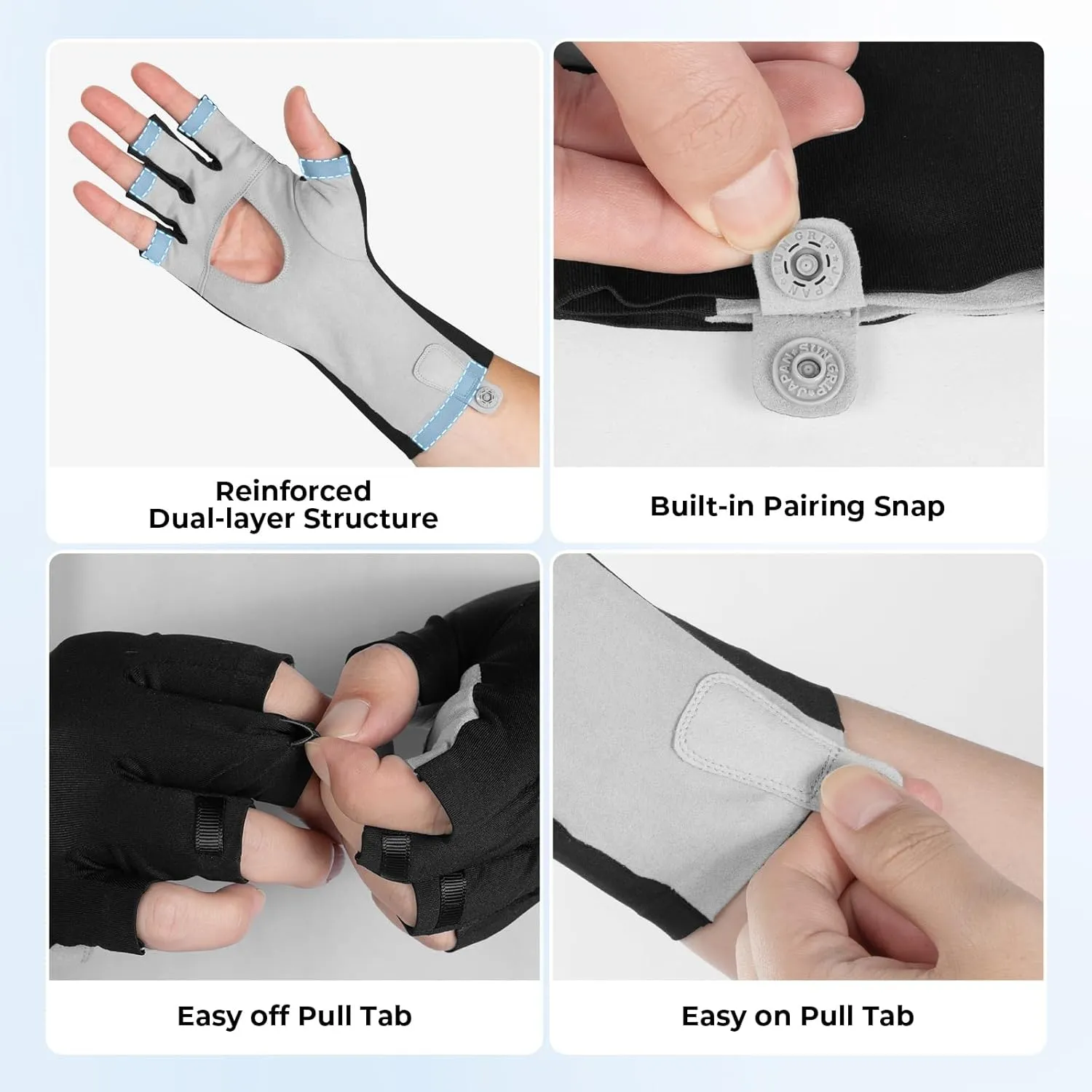 KastKing Ultimate Angler Fingerless SPF Sun Gloves, UPF50  Sun Protection Fishing Gloves, Hydrocool® Technology, Open Palm Design, Extended Cuff UV Protection Gloves for Fishing, Hiking, and Cycling