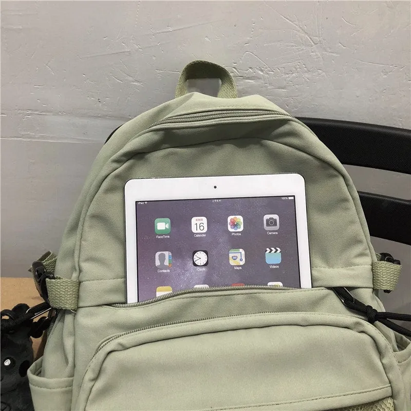 Kawaii Waterproof Nylon Solid Color Backpack