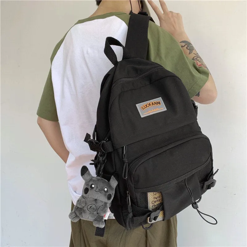 Kawaii Waterproof Nylon Solid Color Backpack