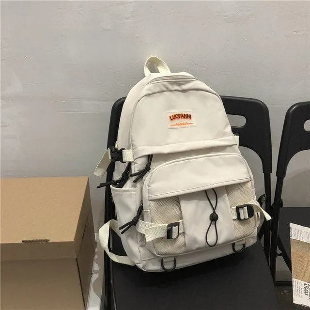 Kawaii Waterproof Nylon Solid Color Backpack