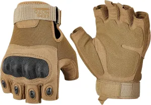 KEMIMOTO Fingerless Tactical Gloves for Men, Motorcycle Gloves for Outdoor Work Sports, Fingerless Cycling Gloves for Hunting Hiking Camping