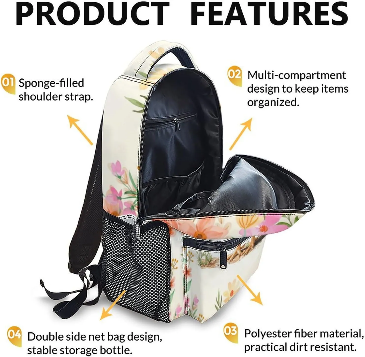 Kids Backpack, Cute Hen Bookbag, 17 Inch Farm Animal Schoolbag, Large Capacity Book Bag for Picnic Hiking Camp School Travel