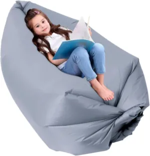 King Mills Inflatable Couch, Anti Leakage Inflatable Couch for Camping, Ideal as Portable Air Couch, Inflatable Chair for Kids, Inflatable Beach Chair for Kids and Teens, Grey