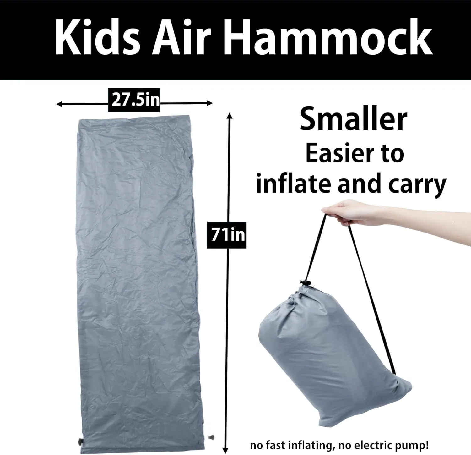 King Mills Inflatable Couch, Anti Leakage Inflatable Couch for Camping, Ideal as Portable Air Couch, Inflatable Chair for Kids, Inflatable Beach Chair for Kids and Teens, Grey