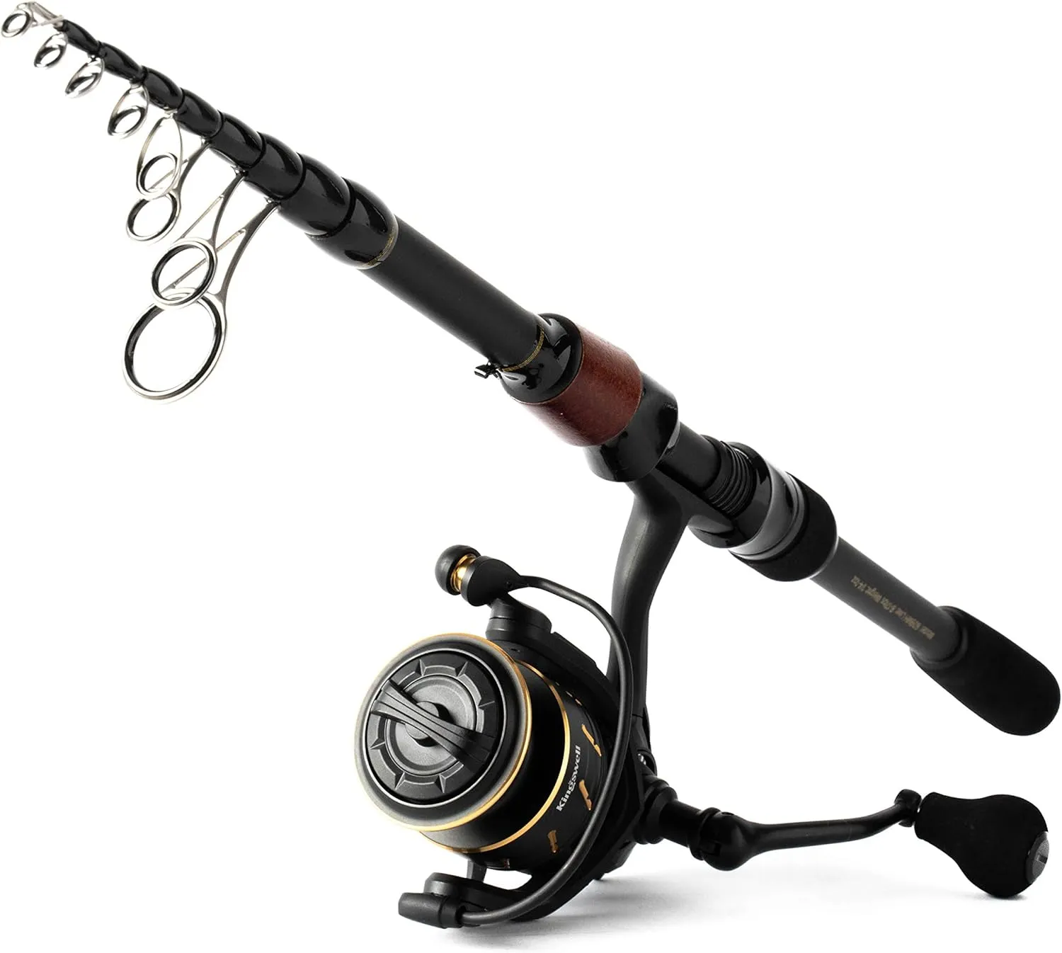 KINGSWELL Telescopic Fishing Rod and Reel Combo, Premium Graphite Carbon Collapsible Fishing Pole with Spinning Reel, Portable Travel kit for Adults Kids