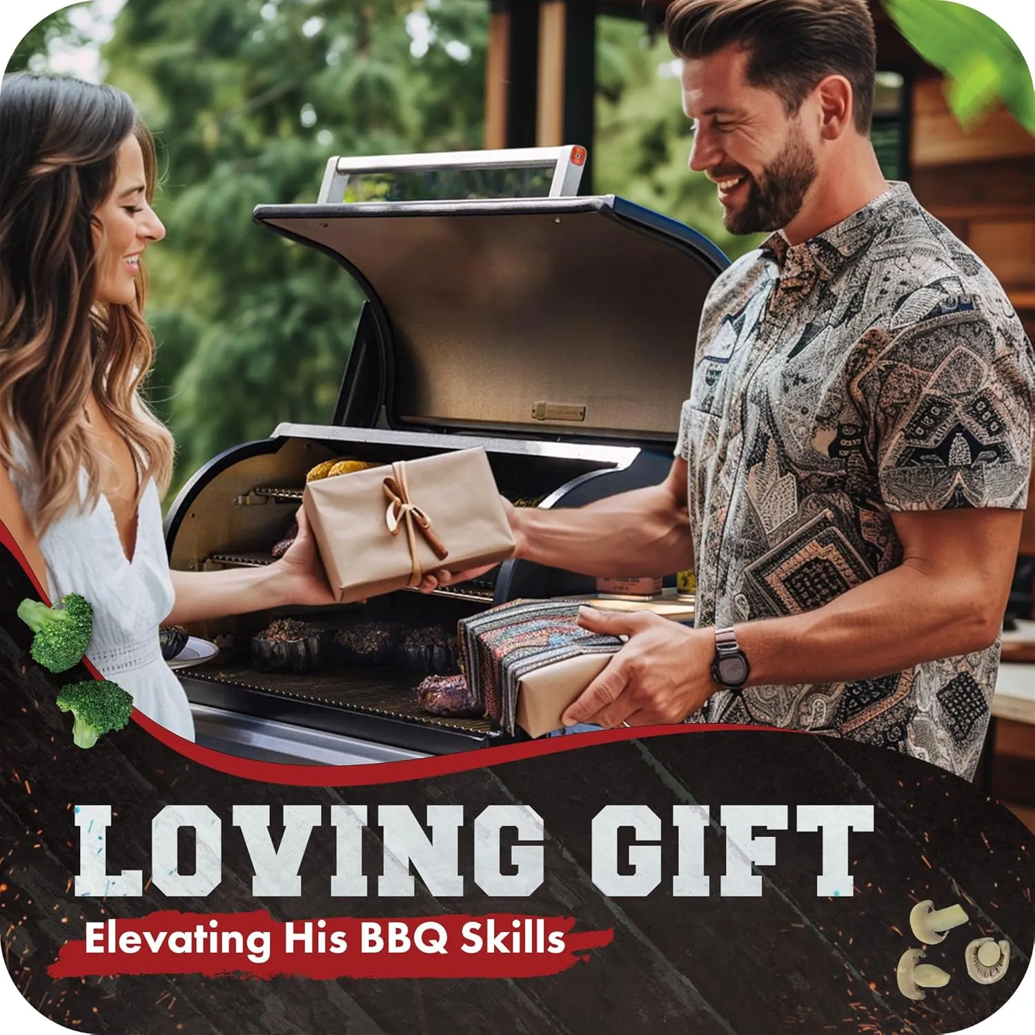 KITCHEN PERFECTION Silicone Smoker Oven Gloves -Extreme Heat Resistant BBQ Gloves -Handle Hot Food Right on Your Grill Fryer Pit|Waterproof Oven Mitts |Superior Value Set 3 Bonuses