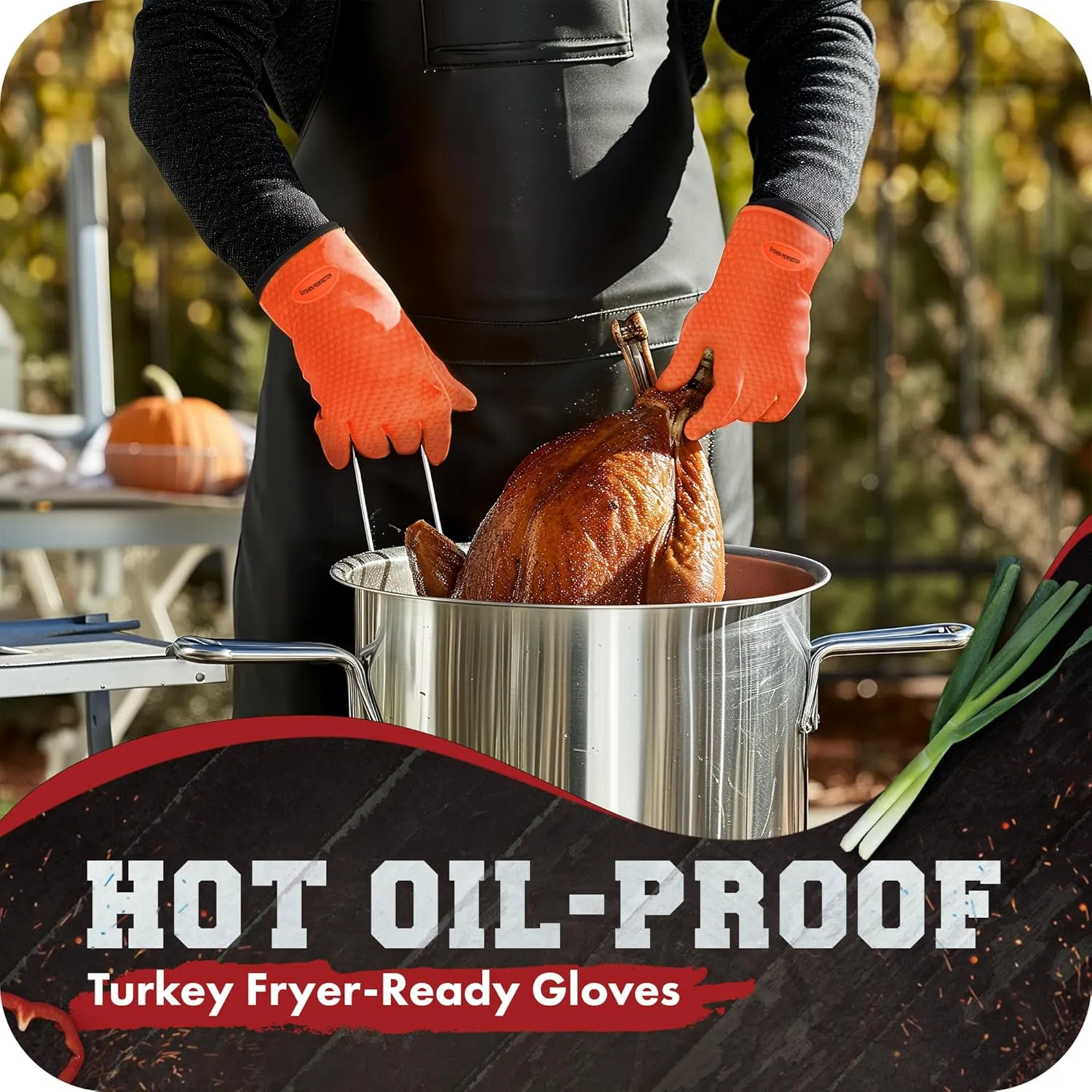KITCHEN PERFECTION Silicone Smoker Oven Gloves -Extreme Heat Resistant BBQ Gloves -Handle Hot Food Right on Your Smoker Grill Fryer & Pit | Waterproof Oven Mitts |Superior Value Set 3 Bonuses