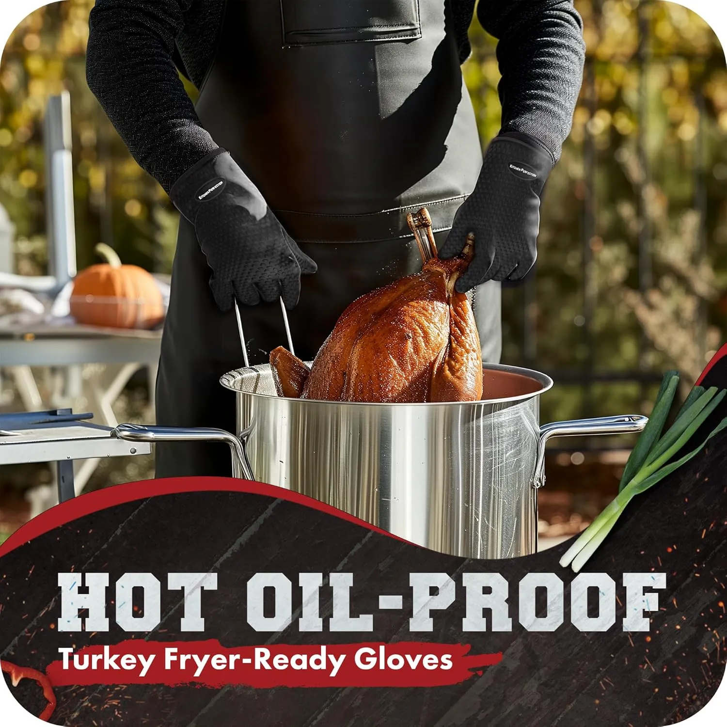 KITCHEN PERFECTION Silicone Smoker Oven Gloves -Extreme Heat Resistant BBQ Gloves -Handle Hot Food Right on Your Smoker Grill Fryer Pit|Waterproof Oven Mitts Grill Gloves |Superior Value Set 3 Bonuses