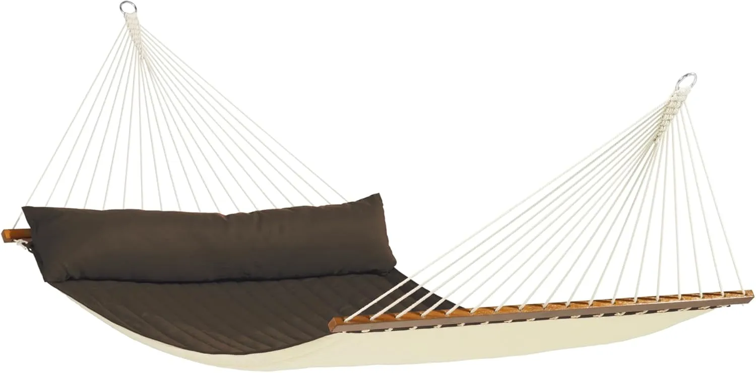 LA SIESTA Alabama Arabica - Weather-Resistant Quilted Spreader Bar Hammock Size King