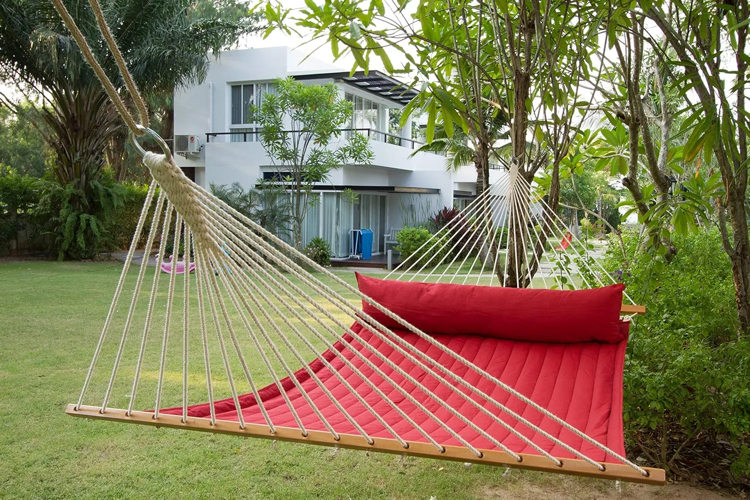 LA SIESTA Alabama Red Pepper - Quilted Spreader Bar Hammock Size King