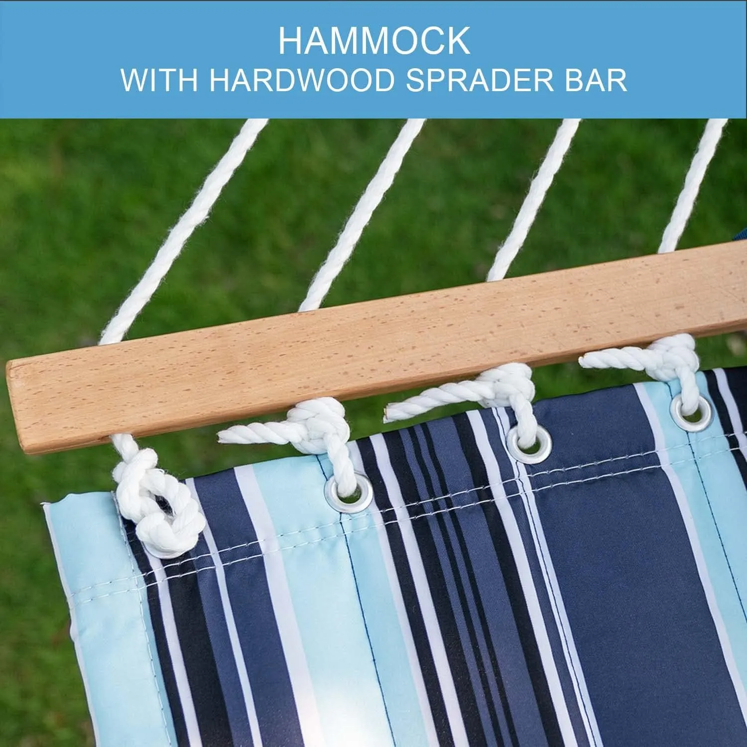 Lazy Daze Hammocks 12FT Quilted Fabric Hammock with Pillow, Double 2 Person Hammock with Spreader Bar for Outdoor Outside Patio Garden Yard Pool Beach QFH034