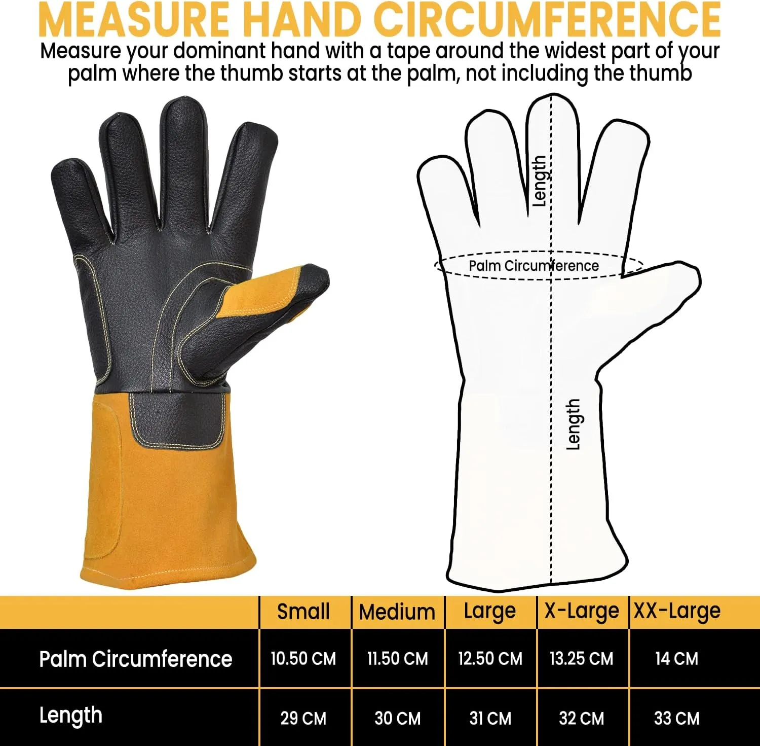 Leather Welding Gloves 13 inches Fire Heat Resistant Welder Glove For Mig Forge Stick BBQ Grill Kevlar Stitching