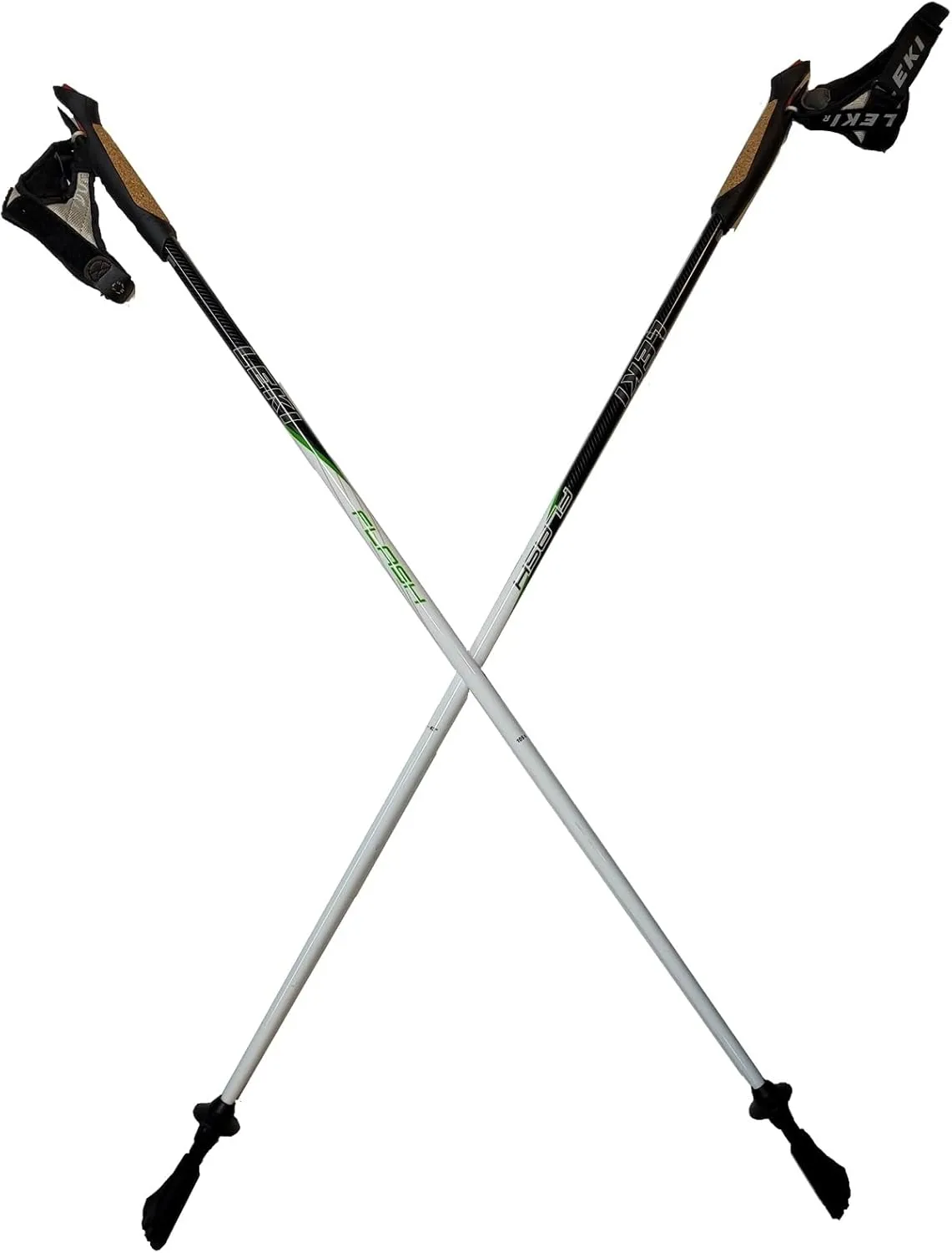 LEKI Nordic Walking Flash Carbon White/Black/Green 110cm