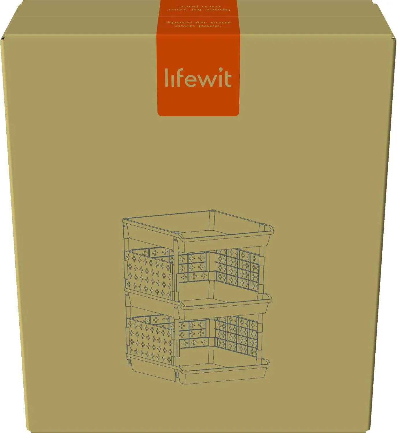 Lifewit Plastic Stackable Storage Baskets, 3 Tier Stacking Bins for Closet Wardrobe, Playroom, Kitchen and Pantry Organization, Large Capacity Multi-Functional Storage Containers Shelves, White