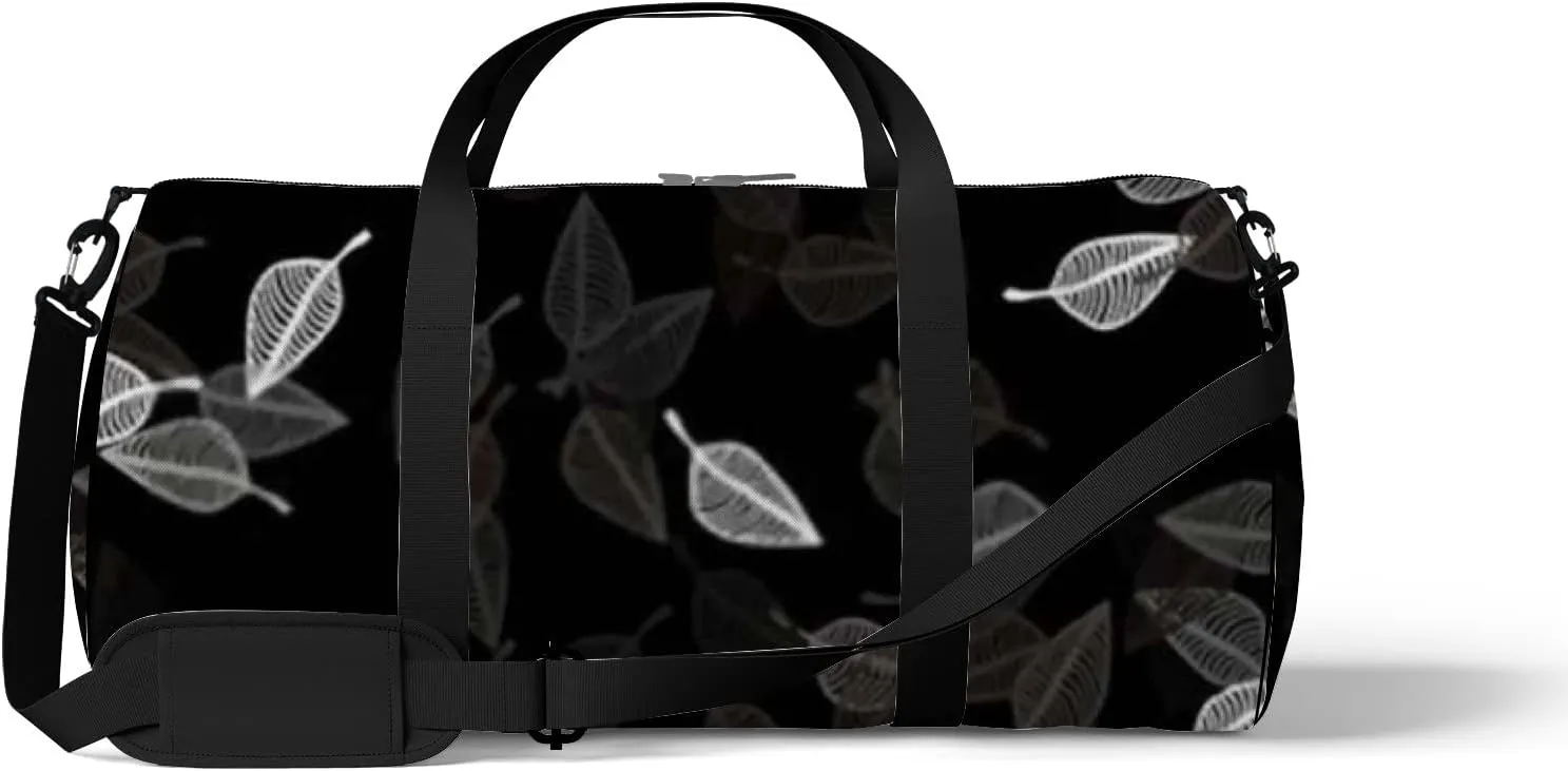 Light Black Vector Doodle Backdrop Vague Sports Bag Tote Bag Waterproof Gym Bag with Shoulder Strap Zipper 2 Side Pockets for Men and Women, Travel and Storage Shoulder Bag.
