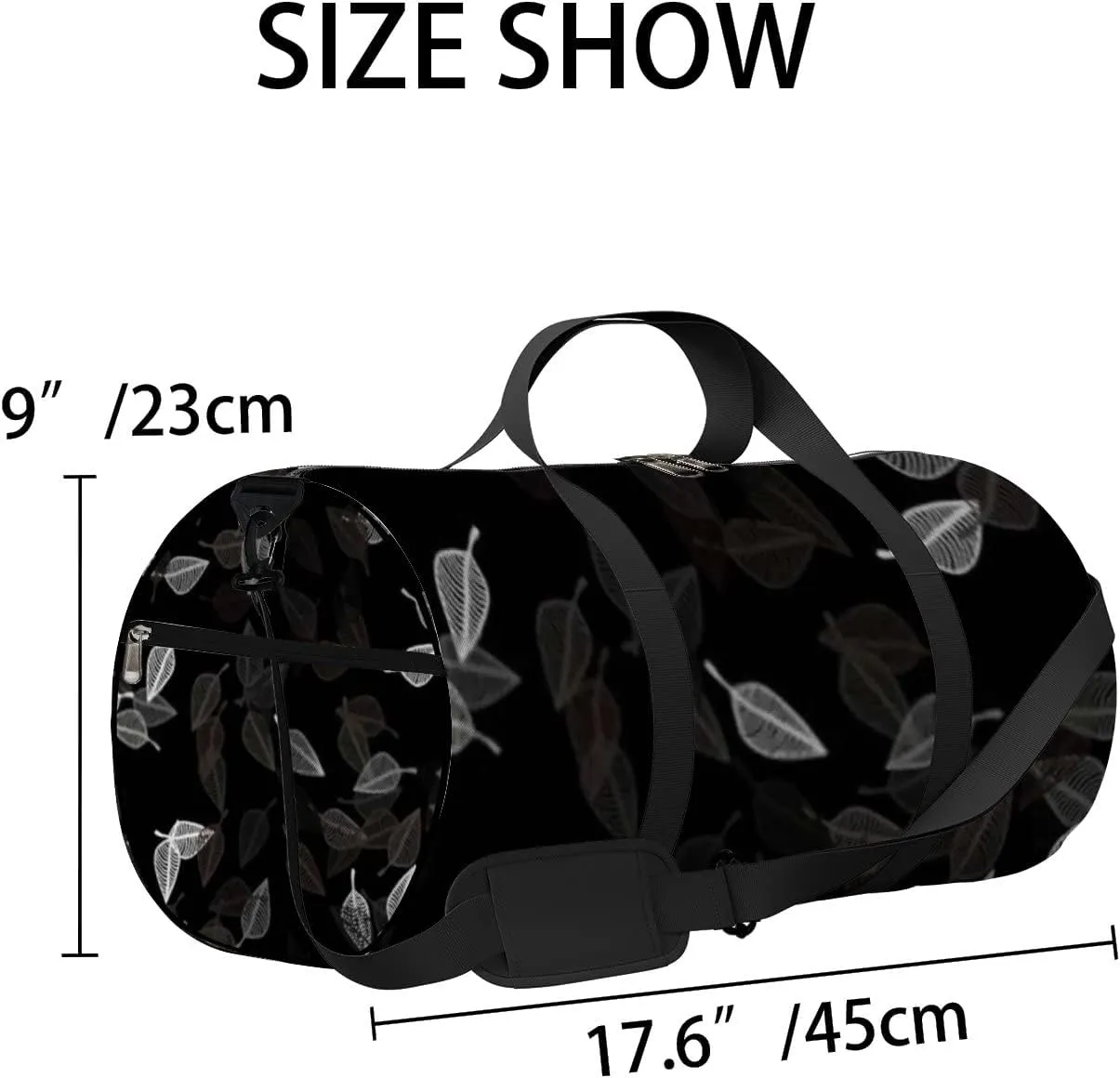 Light Black Vector Doodle Backdrop Vague Sports Bag Tote Bag Waterproof Gym Bag with Shoulder Strap Zipper 2 Side Pockets for Men and Women, Travel and Storage Shoulder Bag.