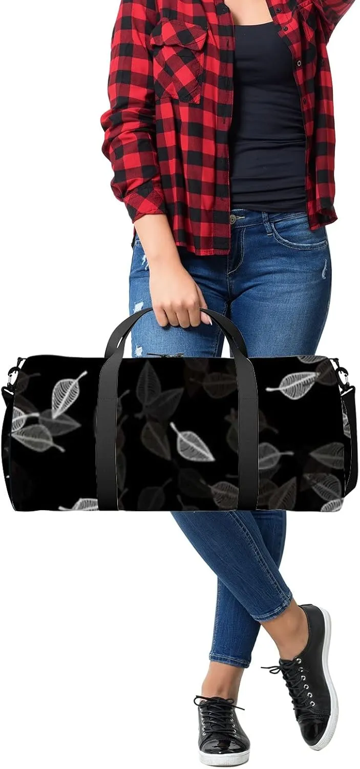 Light Black Vector Doodle Backdrop Vague Sports Bag Tote Bag Waterproof Gym Bag with Shoulder Strap Zipper 2 Side Pockets for Men and Women, Travel and Storage Shoulder Bag.