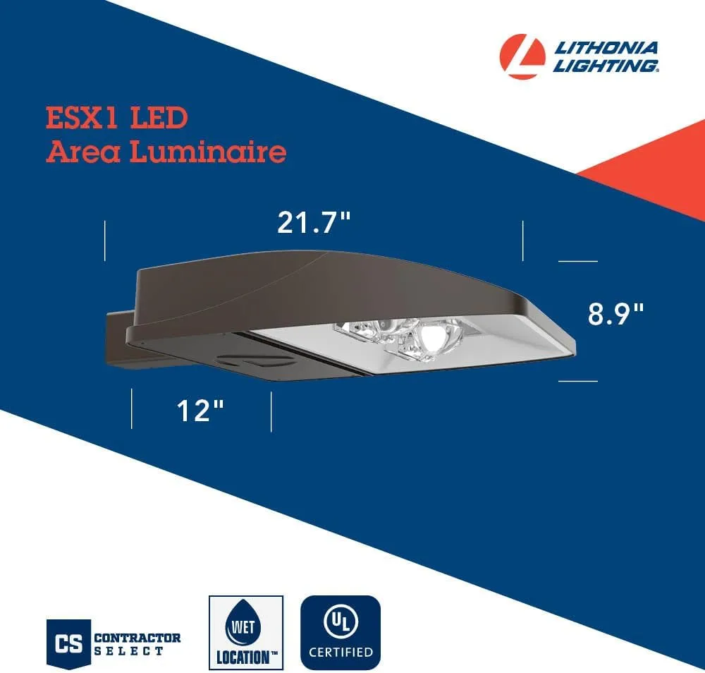 Lithonia Lighting ESX1 LED P4 5000K Outdoor Type 3 Optic MVOLT Universal Pole Mounting Bi-Level Area Light in Bronze