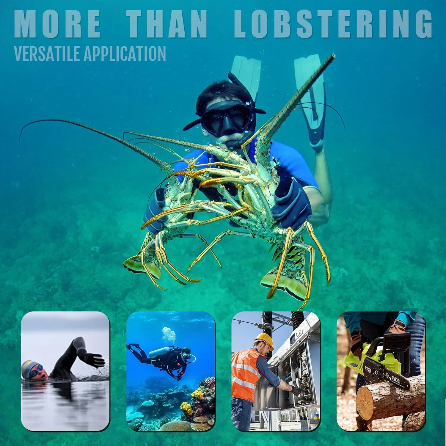 Lobster Gloves for Women and Mens Wetsuit Gloves 3mm Spearfishing Scuba Diving Snorkeling Swimming