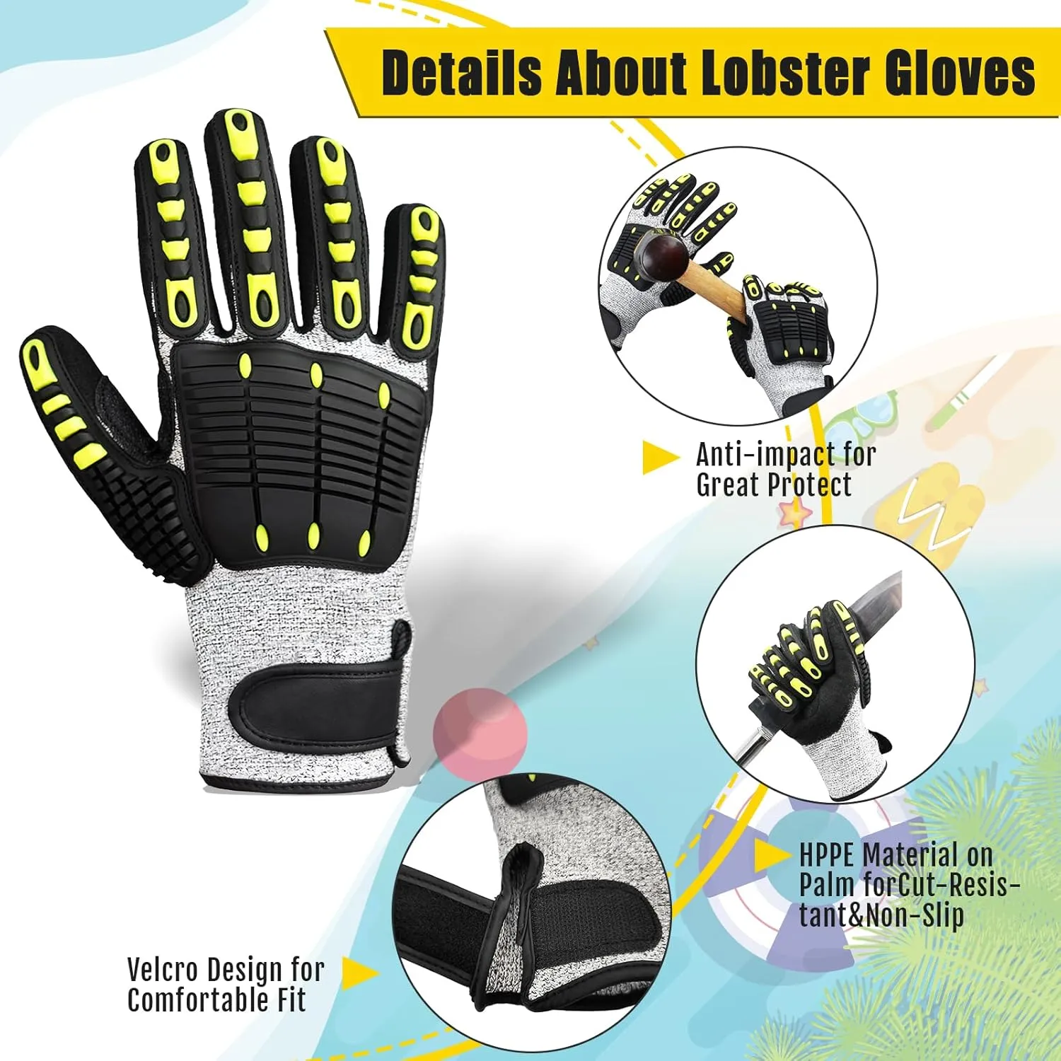Lobster Gloves for Women and Mens Wetsuit Gloves 3mm Spearfishing Scuba Diving Snorkeling Swimming